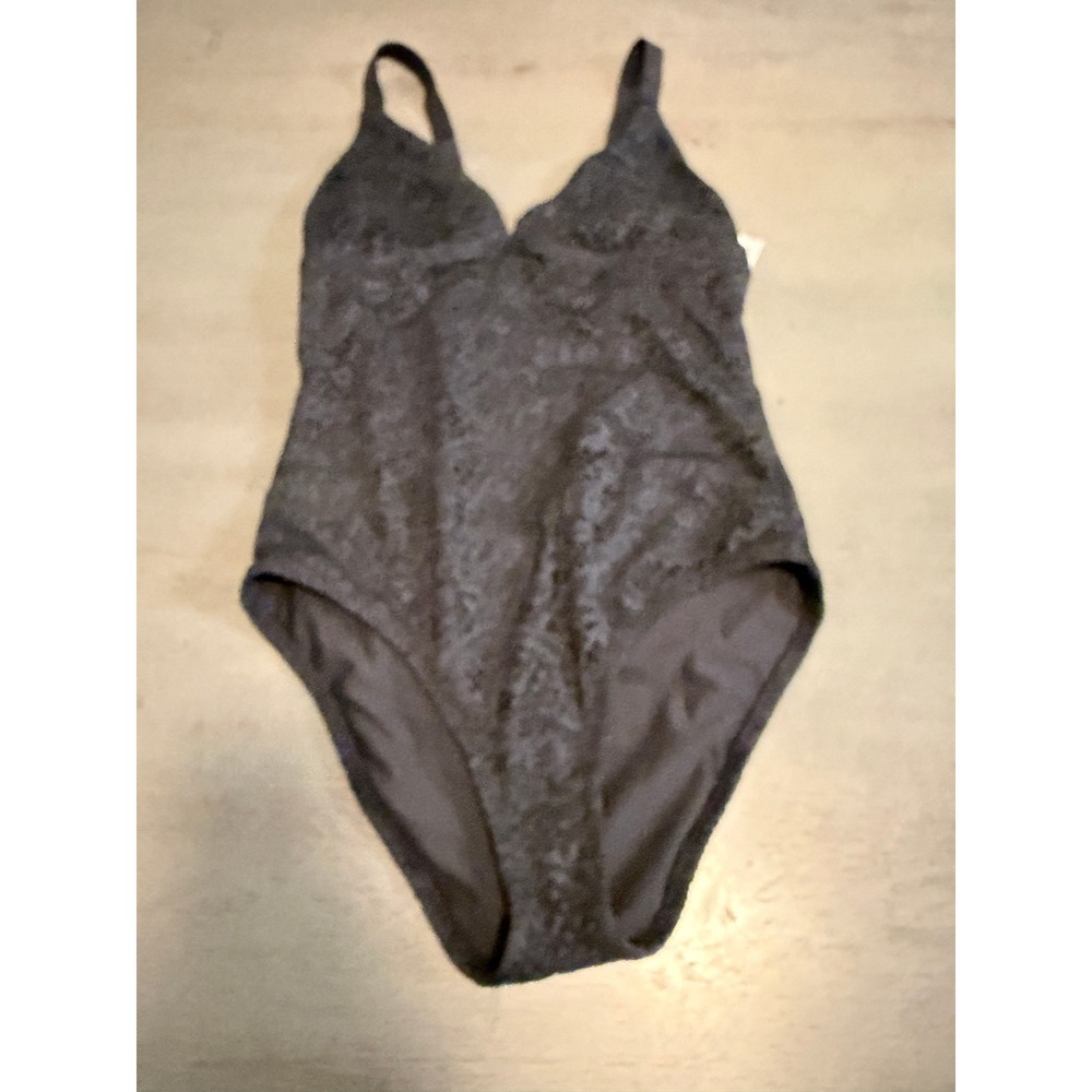 Mossimo Black Lace One Piece Swimsuit Strappy Cage Back Medium